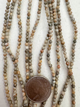 petoskey stone, 3mm round, 15" strand, SOLD PER STRAND