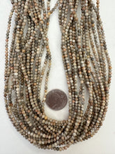 petoskey stone, 3mm round, 15" strand, SOLD PER STRAND