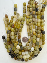 olive yellow opal, 13mm tumbled nugget, 15" strand, SOLD PER STRAND