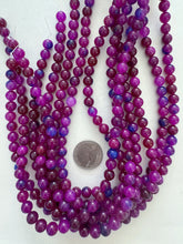 color enhanced quartz: electric purple blue,  8mm round, 15" strand, SOLD PER STRAND
