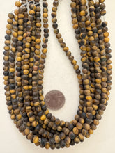 tiger eye, matte finish, 6mm round, 15" strand,   SOLD PER STRAND