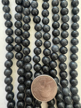 black picasso jasper, semi dull finish, 8mm round, 15" strand,   SOLD PER STRAND