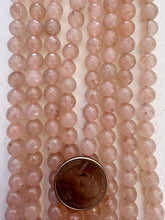 peach quartz, 8mm facetd round, 15" strand,   SOLD PER STRAND
