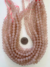 peach quartz, 8mm facetd round, 15" strand,   SOLD PER STRAND