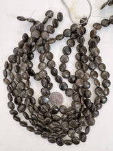 black antique jasper , 13x13x6mm coin, 15" strand, sold per strand