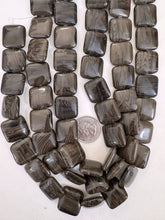 black antique jasper , 20x20x7mm square, 15" strand, sold per strand