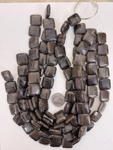 black antique jasper , 20x20x7mm square, 15" strand, sold per strand