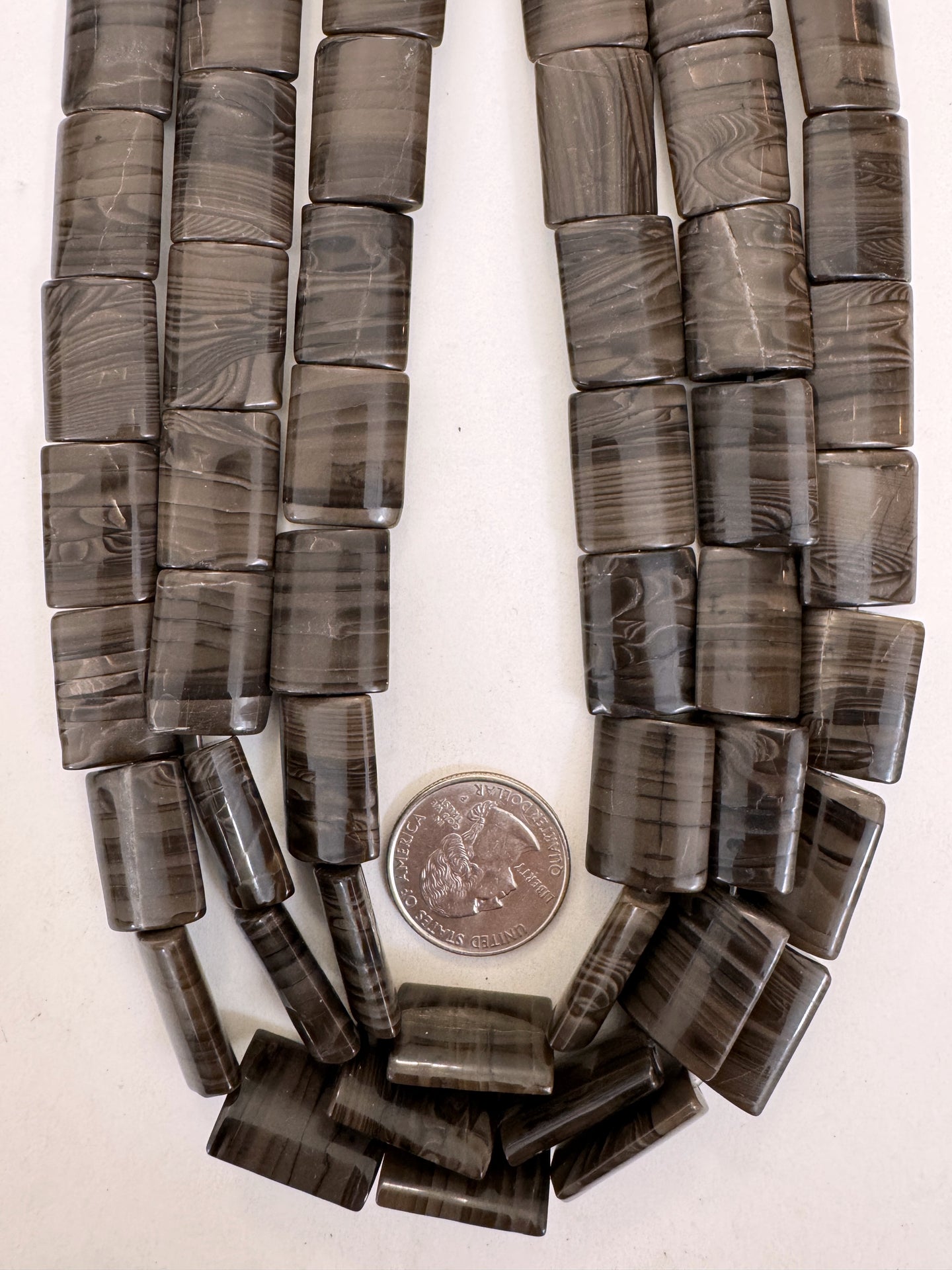 black antique jasper , 20x14x5mm rectangle, 15