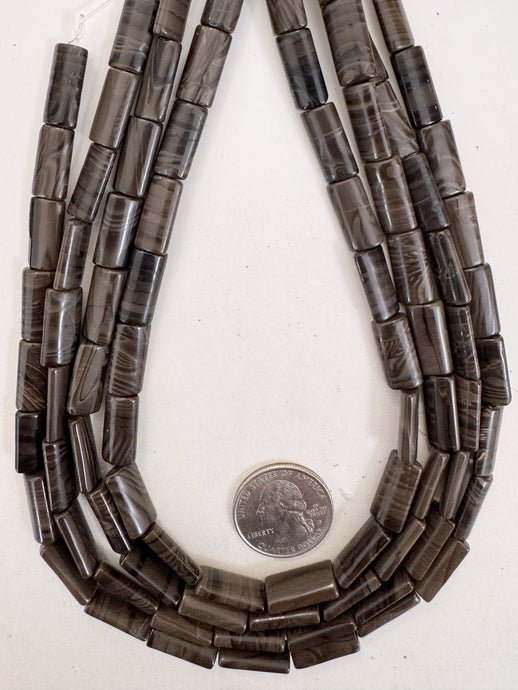 black antique jasper , 16x7x4mm rectangle, 15