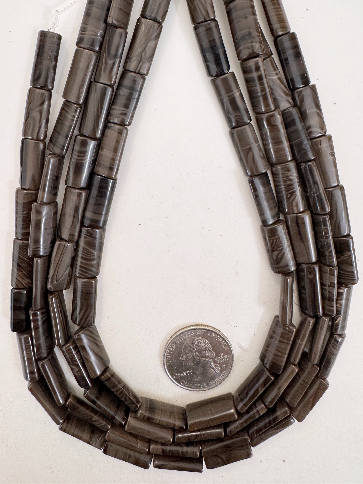 black antique jasper , 16x7x4mm rectangle, 15