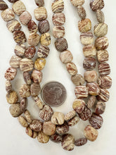brown banded jasper , 12x12x5mm square, 15" strand, sold per strand