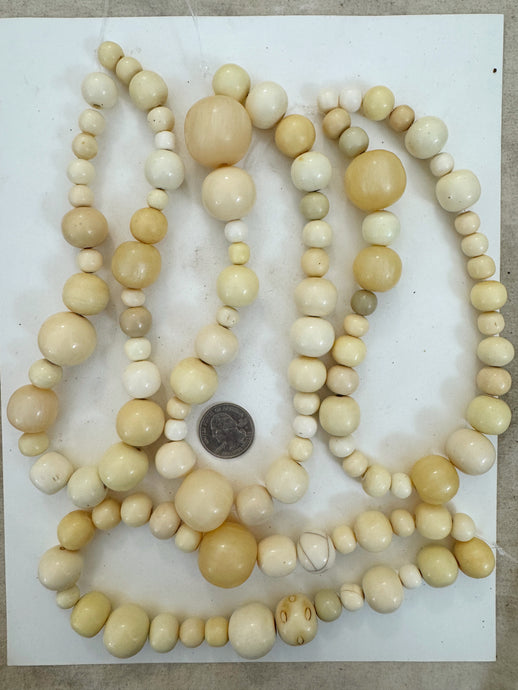 off white tones mix, vintage look resin, size and shape mix, 15