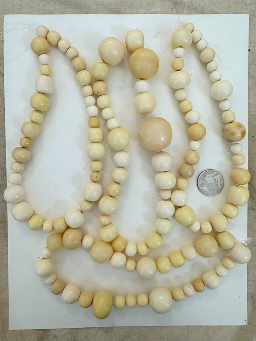 off white tones mix, vintage look resin, size and shape mix, 15