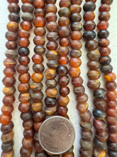 red golden horn, 9x6mm bump rondelle, 15" strand, SOLD PER STRAND