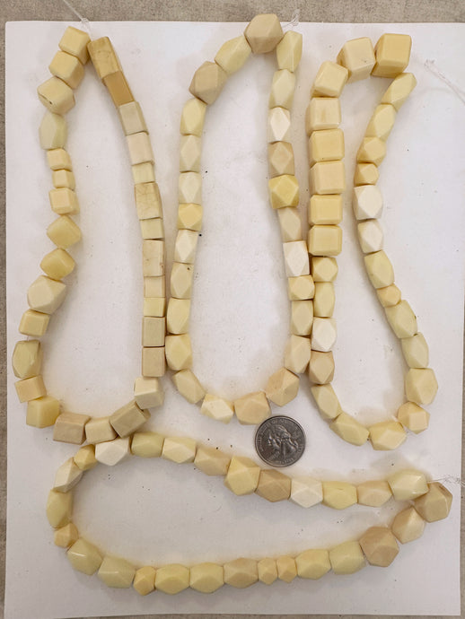 off white tones mix, vintage look resin, size and shape mix, 15