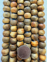 brown, vintage stock horn, 14x12mm rondelle, 15" strand, SOLD PER STRAND