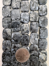 black labradorite, 19x15x6mm rectangle, 15" strand, SOLD PER STRAND