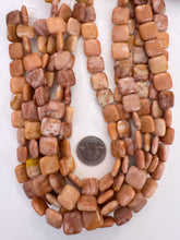 peach jasper, dull finish, 14x14x5mm square, 15" strand, SOLD PER STRAND