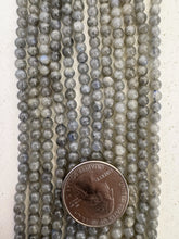 labradorite, 4mm round, 15" strand, SOLD PER STRAND