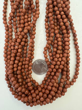 goldstone, 6mm faceted round, 15" strand,   SOLD PER STRAND