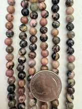rhodonite,  6mm round, 15" strand, SOLD PER STRAND