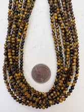 tiger eye, 4mm round, 15" strand, SOLD PER STRAND