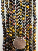 tiger eye, red tiger eye, tiger iron mix, 6mm round, 15" strand,  SOLD PER STRAND