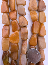 red aventurine, 23mm mixed size tumbled nuggets, 15" strand,  SOLD PER STRAND