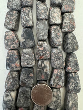 black fossil stone, dull finish, 22mm nugget, 15" strand,   SOLD PER STRAND