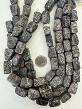 black fossil stone, dull finish, 22mm nugget, 15" strand,   SOLD PER STRAND