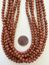 goldstone, 6mm round, 15" strand,  15" strand, SOLD PER STRAND