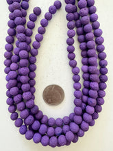 color enhanced lava rock: royal purple, 8mm round, 15" strand,  SOLD PER STRAND