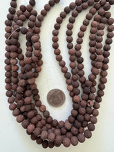 color enhanced lava rock: brown, 8mm round, 15" strand,  SOLD PER STRAND
