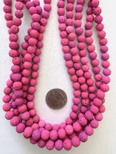 color enhanced lava rock: cool pink, 8mm round, 15" strand, SOLD PER STRAND