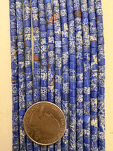color enhanced impression jasper: blue, 4mm heishi rondelle, 15" strand,  SOLD PER STRAND