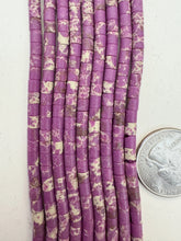 color enhanced impression jasper: dark pale red purple, 4mm heishi rondelle, 15" strand, SOLD PER STRAND