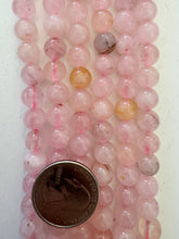 rose quartz, 8mm round, 15" strand,  SOLD PER STRAND