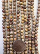 brown banded jasper, 6mm round, 15" strand, SOLD PER STRAND