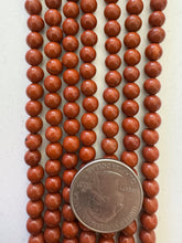 red jasper, 6mm round, 15" strand, SOLD PER STRAND