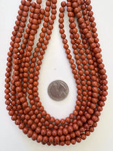 red jasper, 6mm round, 15" strand, SOLD PER STRAND