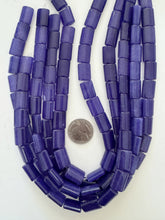 color enhanced quartz: dark electric periwinkle blue, 17x12x6mm rectangle, 15" strand, SOLD PER STRAND