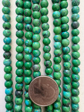 color enhanced magnesite: turquoise blue pale green, 6mm round, 15" strand,  SOLD PER STRAND
