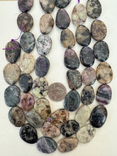 charoite, 23x25x5mm - 28x21x5mm assorted size flat nugget, 15" strand, sold per strand