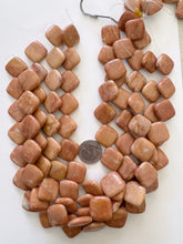 peach jasper, 23x23x7mm diamond, 15" strand, SOLD PER STRAND