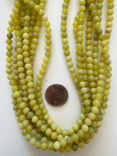 olive jade, 6mm round, 15" strand, SOLD PER STRAND