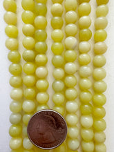 olive jade, 8mm round, 15" strand, SOLD PER STRAND