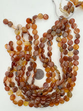 carnelian, 12x12x4mm coin, 15" strand, sold per strand