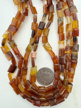 carnelian, 10x8x4mm rectangle, 15" strand, sold per strand