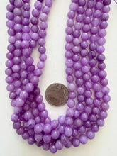 color enhanced quartz: dark pale red purple, 8mm faceted round, 15" strand, SOLD PER STRAND