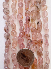 rose quartz, 9mm tumbled nuggets mix, 15" strand,  SOLD PER STRAND